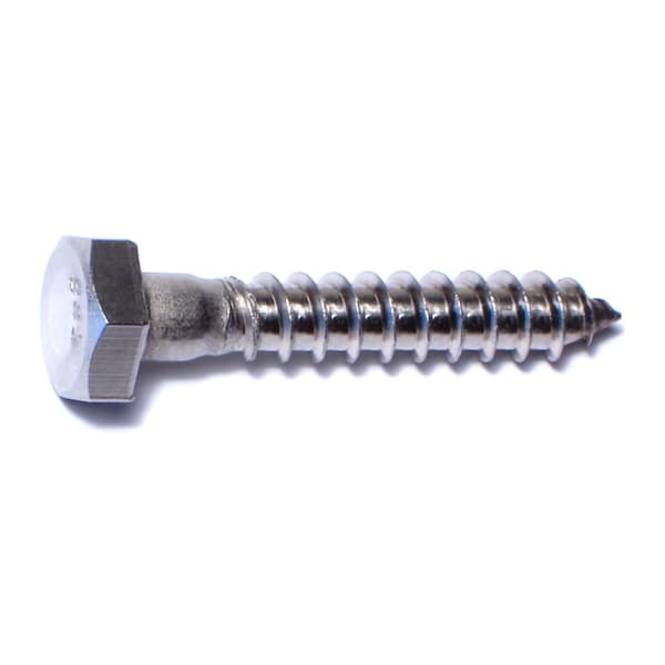Midwest Fastener Lag Screw, 1/4 in, 1-1/2 in, Stainless Steel, Hex Hex Drive, 10 PK 65043 - main